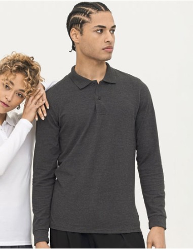 SOL-02087-Mens Long-Sleeve Piqué Polo Shirt Perfect